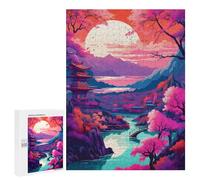 Rompecabezas para Adultos 500 PCS Colorful Sunset in The Lak Rompecabezas para Adolescentes Juego De Ingenio Análisis Y Lógica 500 PCS