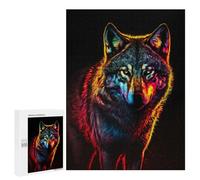 Rompecabezas para Adultos 500 PCS Colorful Wolf Rompecabezas para Adultos Juegos Relajantes Mejora La Memoria Cumpleaños Y Navidad 500 PCS