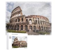Rompecabezas para Adultos 500 PCS Colosseum Ancient Roman Landmark Rompecabezas para Adultos Juego De Ingenio Decoración Perfecta Cumpleaños Y Navidad 500 PCS