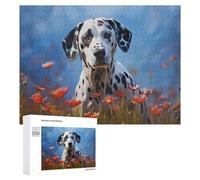 Rompecabezas para Adultos 500 PCS Dalmatian in A Field of Flowers Rompecabezas para Adultos Juego Familiar Regalos para Mujeres Regalo De Cumpleaños, Regalos, 500 PCS