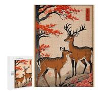 Rompecabezas para Adultos 500 PCS Deer Love Japanese Rompecabezas para Adolescentes Juego De Ingenio Análisis Y Lógica 500 PCS