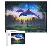 Rompecabezas para Adultos 500 PCS Dolphins in The Sky Rompecabezas para Adultos Juguete Decoración De Pared Regalos para Mujeres Gran Regalo para Juegos 500 PCS