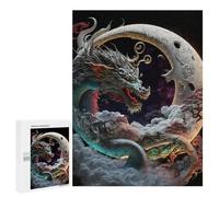 Rompecabezas para Adultos 500 PCS Dragon Moon Fantasy Art -2 Rompecabezas para Adultos Juegos Divertidos Pero Regalos Divertidos Y Humorísticos para Amigos Y Familiares 500 PCS