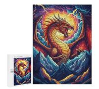 Rompecabezas para Adultos 500 PCS Dragon on Mountain with Lightning Rompecabezas para Adultos Juegos Divertidos Decoración Desafiante De Completar 500 PCS