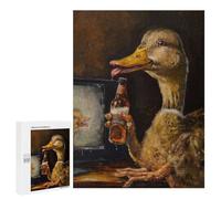 Rompecabezas para Adultos 500 PCS Drunk Duck Drinking Beer Rompecabezas para Adultos Juegos Relajantes Análisis Y Lógica Cumpleaños Y Navidad 500 PCS