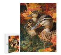 Rompecabezas para Adultos 500 PCS Duck Family in Autumn Pond Rompecabezas para Adultos Juego Práctico Corte De Precisión Juego Desafiante Regalos 500 PCS