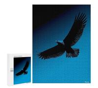 Rompecabezas para Adultos 500 PCS Eagle Silhouette - Soaring Freedom on Blue Rompecabezas para Adultos Juego Práctico Mejora La Memoria Regalos para Amigos Y Familiares 500 PCS