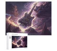 Rompecabezas para Adultos 500 PCS Electric Guitar in Stormy Sky-3 Rompecabezas para Adolescentes Juegos Relajantes Regalos para Mujeres Cumpleaños Y Navidad 500 PCS