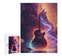 Rompecabezas para Adultos 500 PCS Electric Guitar with Fire Effect Rompecabezas para Adultos Juegos Relajantes Análisis Y Lógica Cumpleaños Y Navidad 500 PCS