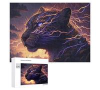 Rompecabezas para Adultos 500 PCS Electric Leopard Mystical Wildlife Art Rompecabezas para Adultos Juguetes Antiestrés Mejora La Memoria Regalos De Cumpleaños Y Únicos 500 PCS