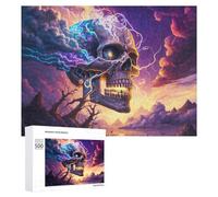 Rompecabezas para Adultos 500 PCS Electric Skull Mystic Energy Rompecabezas para Adultos Juegos Familiares Decoración del Hogar Regalos para Amigos Y Familiares 500 PCS