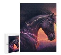 Rompecabezas para Adultos 500 PCS Electric Storm Horse Art Print Rompecabezas para Adultos Juegos Familiares Decoración del Hogar Regalos para Amigos Y Familiares 500 PCS