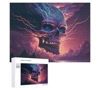 Rompecabezas para Adultos 500 PCS Electric Storm Skull -7 Rompecabezas para Adultos Juegos Relajantes Una Obra De Arte Regalo De Cumpleaños, Regalos, 500 PCS