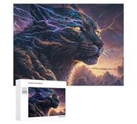 Rompecabezas para Adultos 500 PCS Electric Tiger Mystic Power Unleashed Rompecabezas para Adolescentes Juegos Familiares Difícil Difícil 500 PCS