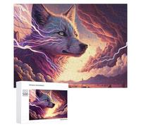 Rompecabezas para Adultos 500 PCS Electric Wolf Fantasy Art -1 Rompecabezas para Adultos Juegos Relajantes Decoración De Pared Regalos para Amigos Y Familiares 500 PCS