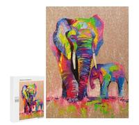 Rompecabezas para Adultos 500 PCS Elephants Mother and Son Rompecabezas Juegos Relajantes Análisis Y Lógica Cumpleaños Y Navidad 500 PCS