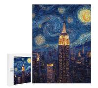 Rompecabezas para Adultos 500 PCS Empire State Building Night Sky Rompecabezas para Adultos Desafío Difícil Rompecabezas Desafiante Juegos Familiares De Ingenio 500 PCS