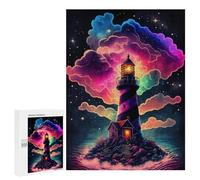 Rompecabezas para Adultos 500 PCS Enchanted Lighthouse Sky Rompecabezas para Adultos Juego De Ingenio Decoración Perfecta Cumpleaños Y Navidad 500 PCS