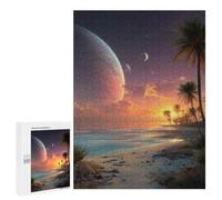 Rompecabezas para Adultos 500 PCS Exotic Tropical Sunset Beach -1 Rompecabezas para Adolescentes Corte De Precisión Difícil Y Desafiante Regalos De Cumpleaños Y Únicos 500 PCS