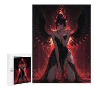 Rompecabezas para Adultos 500 PCS Fallen Angel with Wings of Fire Rompecabezas para Adolescentes Desafío Educativo para Aliviar El Estrés Cumpleaños 500 PCS