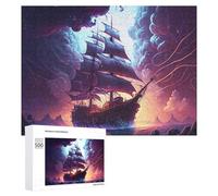 Rompecabezas para Adultos 500 PCS Fantasy Pirate Ship Adventure Rompecabezas para Adolescentes Juegos Relajantes Regalos para Mujeres Cumpleaños Y Navidad 500 PCS