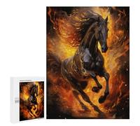 Rompecabezas para Adultos 500 PCS Flaming Horse Artwork -3 Rompecabezas para Adultos Juegos Divertidos Pero Regalos Divertidos Y Humorísticos para Amigos Y Familiares 500 PCS