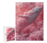 Rompecabezas para Adultos 500 PCS Floral Whale in Pink Clouds Rompecabezas para Adultos Juegos Familiares Alivia El Estrés Regalo De Cumpleaños, Regalos, 500 PCS