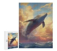 Rompecabezas para Adultos 500 PCS Flying Whale Shark Rompecabezas para Adultos Juegos Familiares Regalo De Cumpleaños Regalos De Cumpleaños 500 PCS