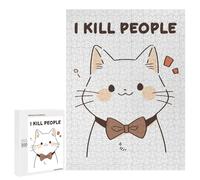 Rompecabezas para Adultos 500 PCS Funny I Kill People Cat Rompecabezas Juegos Relajantes Análisis Y Lógica Cumpleaños Y Navidad 500 PCS