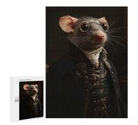 Rompecabezas para Adultos 500 PCS Funny Rat in Formal Attire Rompecabezas Juegos Relajantes Análisis Y Lógica Cumpleaños Y Navidad 500 PCS