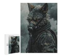 Rompecabezas para Adultos 500 PCS Gas Mask Wolf Rompecabezas para Adultos Juegos Relajantes Mejora La Memoria Cumpleaños Y Navidad 500 PCS