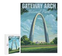 Rompecabezas para Adultos 500 PCS Gateway Arch National Park Rompecabezas para Adultos Juegos Familiares Regalo De Cumpleaños Regalos De Cumpleaños 500 PCS