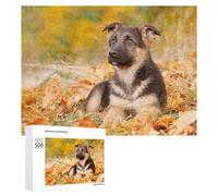 Rompecabezas para Adultos 500 PCS German Shepherd Dog Puppy Rompecabezas para Adultos Juegos Familiares Decoración del Hogar Regalos para Amigos Y Familiares 500 PCS