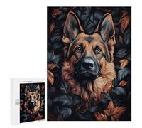 Rompecabezas para Adultos 500 PCS German Shepherd in Leaves Rompecabezas para Adultos Juegos Familiares Regalo De Cumpleaños Regalos De Cumpleaños 500 PCS