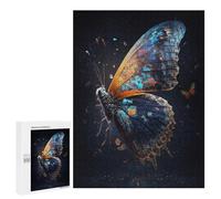 Rompecabezas para Adultos 500 PCS Glowing Butterfly Art Print-1 Rompecabezas para Adolescentes Desafío Educativo para Aliviar El Estrés Cumpleaños 500 PCS