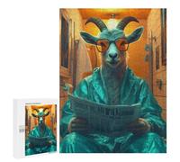 Rompecabezas para Adultos 500 PCS Goat in A Bathroom Rompecabezas para Adolescentes Juego De Ingenio Análisis Y Lógica 500 PCS