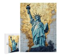 Rompecabezas para Adultos 500 PCS Golden Statue of Liberty Rompecabezas para Adultos, Divertidos Y con Humor para Cumpleaños, Navidad, Regalos De Cumpleaños 500 PCS