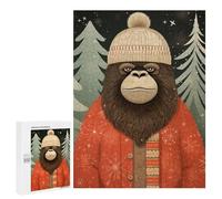 Rompecabezas para Adultos 500 PCS Gorilla Christmas Art Rompecabezas para Adultos Juegos Relajantes Mejora La Memoria Cumpleaños Y Navidad 500 PCS