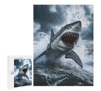 Rompecabezas para Adultos 500 PCS Great White Shark Attack Rompecabezas para Adultos Juegos Familiares Corte De Precisión Cumpleaños Y Navidad 500 PCS