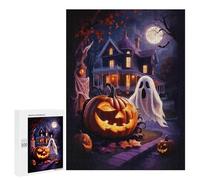 Rompecabezas para Adultos 500 PCS Halloween Pumpkin & Ghost Rompecabezas para Adultos Juegos Familiares Corte De Precisión Cumpleaños Y Navidad 500 PCS