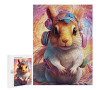 Rompecabezas para Adultos 500 PCS Hamster DJ in Colorful Lights Rompecabezas para Adultos Juegos Divertidos Pero Regalos Divertidos Y Humorísticos para Amigos Y Familiares 500 PCS