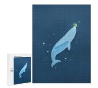 Rompecabezas para Adultos 500 PCS Happy Whale and Moon Rompecabezas Juegos Relajantes Análisis Y Lógica Cumpleaños Y Navidad 500 PCS