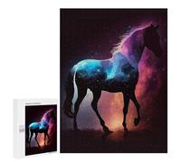 Rompecabezas para Adultos 500 PCS Horse Galaxy Night Rompecabezas para Adultos Juegos Relajantes Mejora La Memoria Difícil Y Desafiante 500 PCS