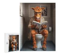 Rompecabezas para Adultos 500 PCS Horse in Bathroom Reading Rompecabezas para Adultos Juegos Familiares Regalo De Cumpleaños Regalos De Cumpleaños 500 PCS