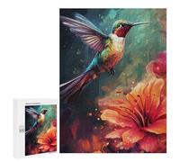 Rompecabezas para Adultos 500 PCS Hummingbird in Flowers Rompecabezas para Adultos Alivia El Estrés Desafíos para Completar Rompecabezas Juegos Familiares 500 PCS