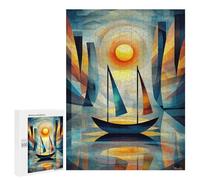 Rompecabezas para Adultos 500 PCS Impression Sunrise - Cubist Minimalist Masterpiece Inspired by Monet Rompecabezas Juegos Relajantes Análisis Y Lógica Cumpleaños Y Navidad 500 PCS