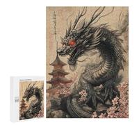 Rompecabezas para Adultos 500 PCS Japanese Dragon Tattoo Juego De Rompecabezas para Ejercitar La Mente Corte De Precisión Interacción Entre Padres E Hijos 500 PCS