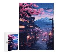 Rompecabezas para Adultos 500 PCS Japanese Street Sakura Rompecabezas para Adultos Juegos Familiares Corte De Precisión Cumpleaños Y Navidad 500 PCS