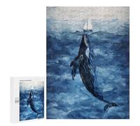Rompecabezas para Adultos 500 PCS Jonah and The Whale Juego De Rompecabezas para Ejercitar La Mente Corte De Precisión Interacción Entre Padres E Hijos 500 PCS