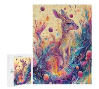 Rompecabezas para Adultos 500 PCS Kangaroo with Bubbles - Dripping Color Fantasy Art Rompecabezas para Adolescentes Juego De Ingenio Análisis Y Lógica 500 PCS